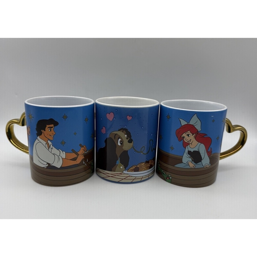 Disney's The Little Mermaid & Lady And The Trump Mugs w/Heart-Shaped Handle
